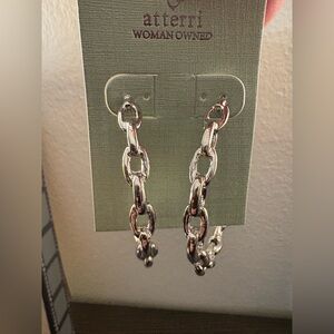NEW Atterri Silver Chain Hoop Earrings